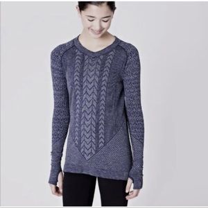 Ivivva Lululemon Girls Glacier Air Long Sleeve Top Shirt Black Thumbholes